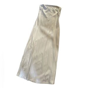 New Midi Dress in Bone Camila Coelho Strapless Satin Dress REVOLVE Sz small